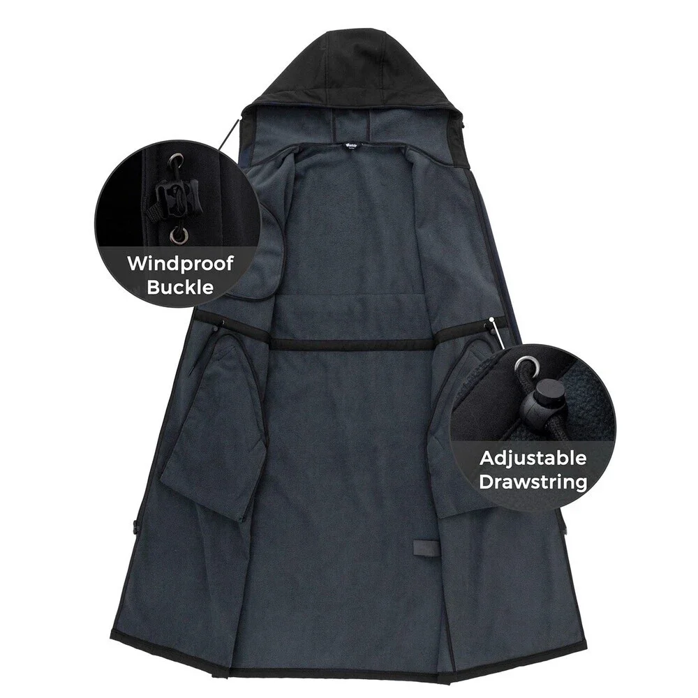 NEW Swim Parka Hooded Size XS Waterproof Fleece Lined Black Pool Surf Team Coat